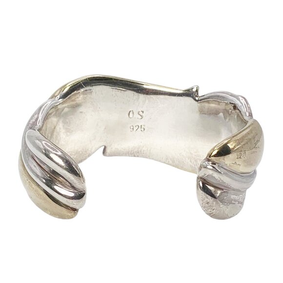 VINTAGE ORIT SCHATZMAN Sterling Silver Metal Wave Cuff - Picture 2 of 4